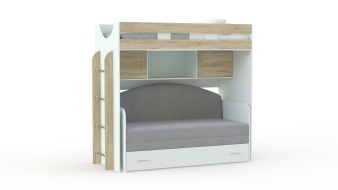 Кровать-чердак с диваном Пума 4 BMS с лестницей