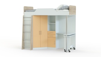 Кровать-чердак со столом Ника 427 BMS