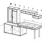 Схема сборки Письменный стол Марио 10 BMS