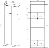 Шкаф распашной Ангард 35 (800*2400*300) (800х2400х300)