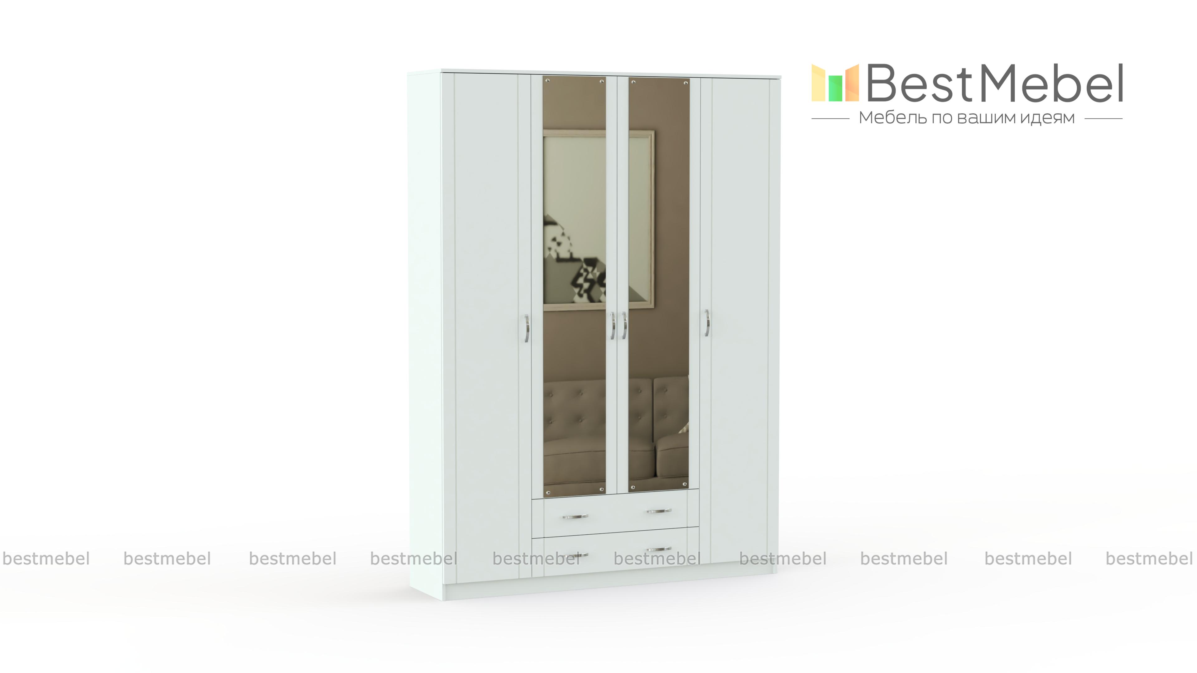 Шкаф 4-х дверный 8.04 Лотос BMS - Фото