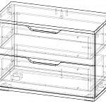 Чертеж Прикроватная тумба Филис 5Д BMS