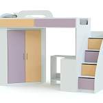 Кровать-чердак со шкафом и столом Фимо 2 BMS - Фото 1