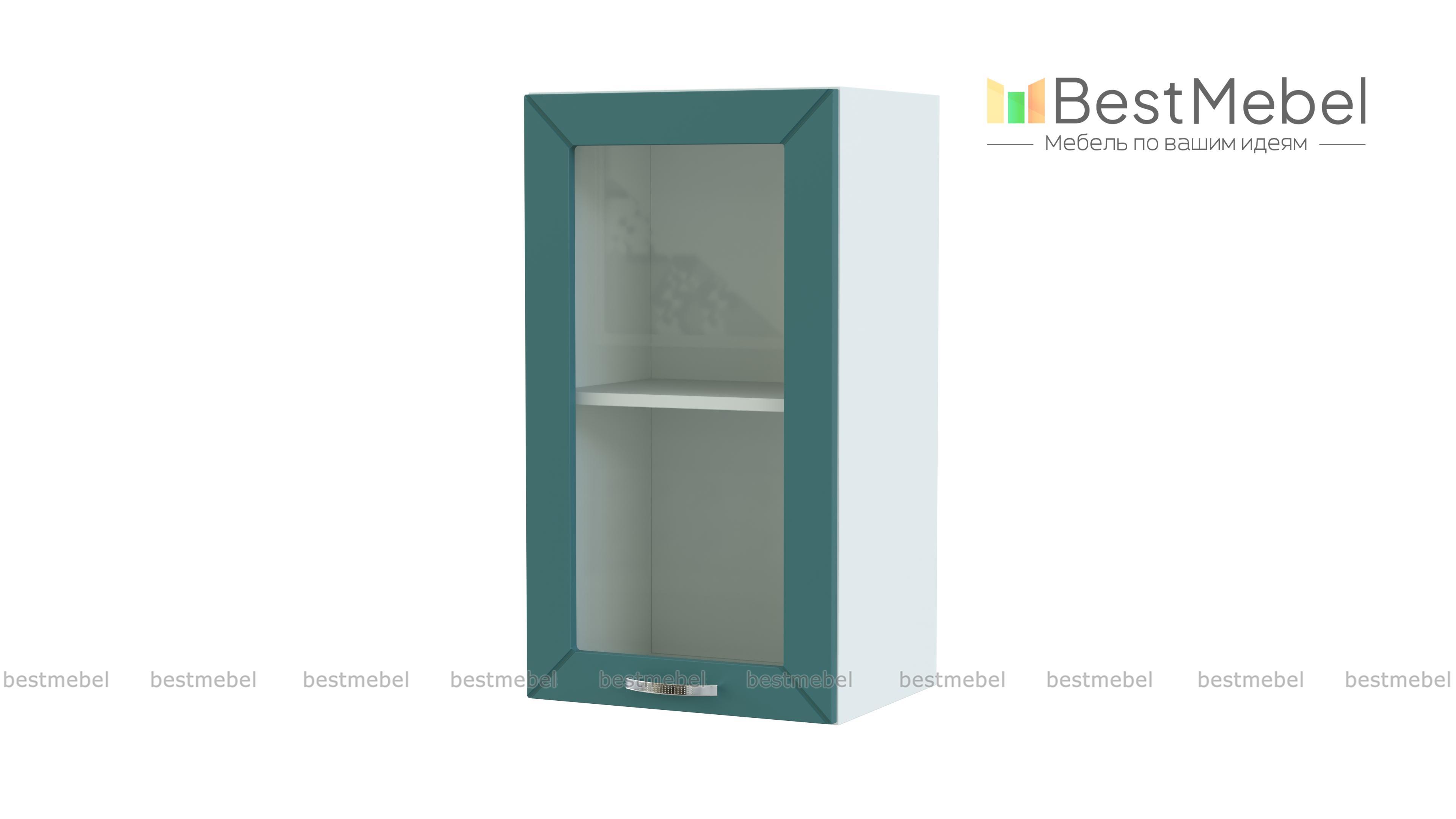 Шкаф верхний 1 дверь со стеклом Агава BMS - Фото