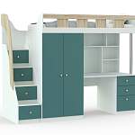 Кровать-чердак с рабочей зоной Клаус 13 BMS - Фото 3